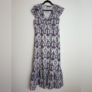 NWOT La Plage Sarah Ikat Print Maxi Dress Sz Small